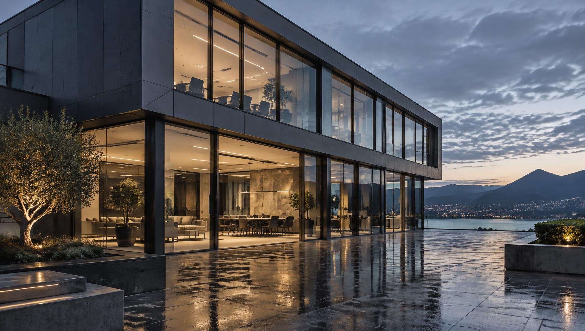 Zakelijk gebouw met aluminium glasgevel